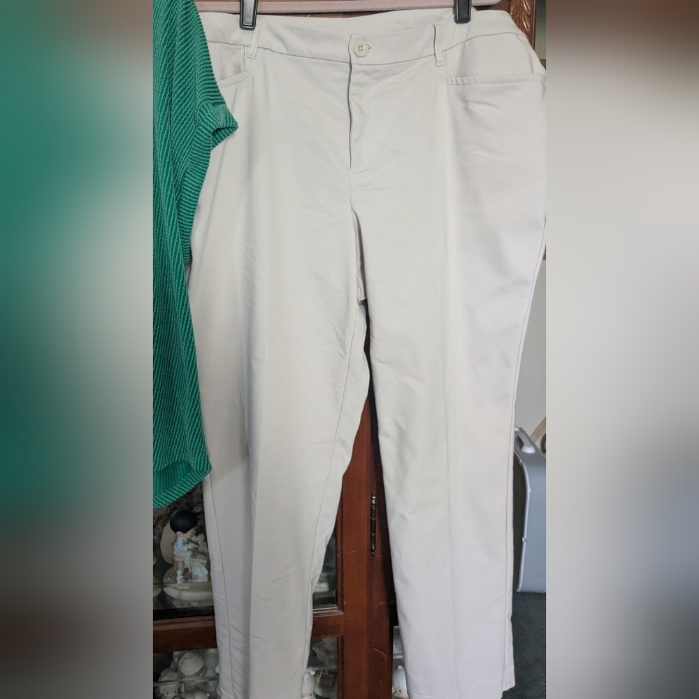 CJ Banks Women's 18w Light Khaki Chinos